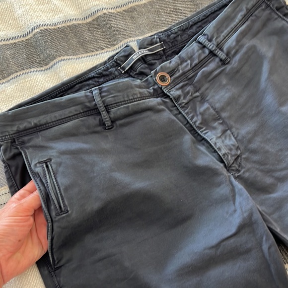 Incotex slim fit dark blue cotton pants. - Picture 5 of 5